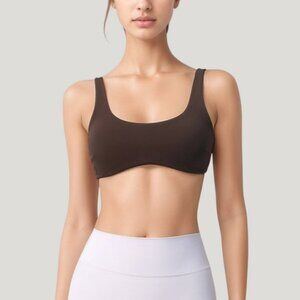 Anna-Kaci Active Women's Scoop Neck Sports Bra with Wide Straps